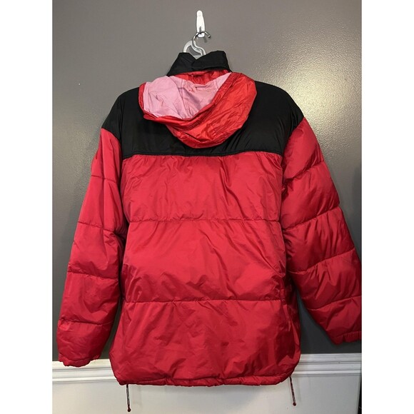 Steve & Barry's Double Down Jacket Mens 2XL Red Black Puffer Hooded Winter Coat - Picture 5 of 16